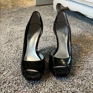 Elegant Black Peep-Toe Heels